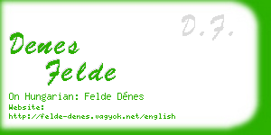 denes felde business card